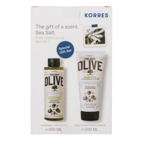 KORRES PURE GREEK OLIVE SEA SALT SHOWERGEL 250mL + BODY CREAM 200mL