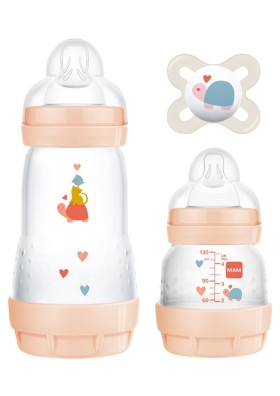 MAM STARTER SET GIRL EASY START ANTI-COLIC ΜΠΙΜΠΕΡΟ 260ml & ΜΠΙΜΠΕΡΟ 130ml & ΠΙΠΙΛΑ START