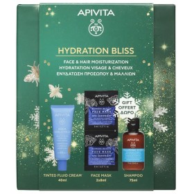 APIVITA PROMO AQUA BEELICIOUS TINTED LIGHT CREAM 40ML & ΔΩΡΟ FACE MASK SEA LAVENDER 2*8ML+ HYALURONI