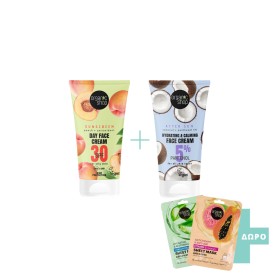 ORGANIC SHOP SUNSCREEN DAY FACE CREAM SPF30 PEACH + ΔΩΡΟ AFTER SUN HYDRATING&CALMING CREAM COCONUT 5