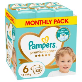 PAMPERS PREMIUM CARE ΜΕΓΕΘΟΣ 6 (13-18 kg) MEGA PACK 128 τμχ