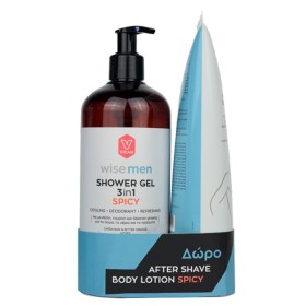 VICAN WISE MEN SHOWER GEL 3IN 1 SPICY 500mL ΔΩΡΟ WISE MEN AFTER SHAVE BODY LOTION SPICY 200mL