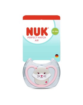 NUK ΠΙΠΙΛΑ ΣΙΛΙΚΟΝΗΣ PERFECT MATCH AIR CAT ΜΕ ΘΗΚΗ 18-36Μ