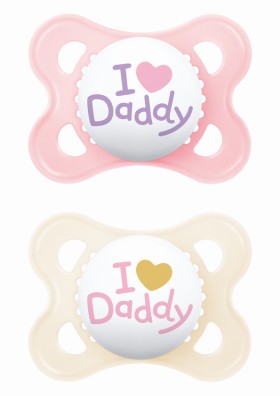 MAM ΠΙΠΙΛΑ Ι LOVE DADDY GIRL 2-6 ΜΗΝΩΝ ΜΕ ΘΗΛΗ SKINSOFT ΣΙΛΙΚΟΝΗ