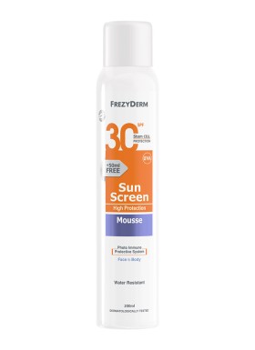 FREZYDERM ΑΝΤΗΛΙΑΚΟ SUN SCREEN MOUSSE SPF30  200ML