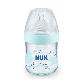NUK ΜΠΙΜΠΕΡΟ NATURE SENSE ΓΥΑΛΙΝΟ TEMP. CONTROL 120ML ΣΙΛΙΚΟΝΗ ΜΠΛΕ