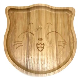 OLA BAMBOO KIDS PLATE CAT