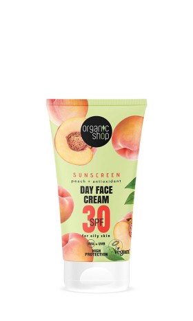 ORGANIC SHOP SUNSCREEN DAY FACE CREAM SPF30 PEACH ΛΙΠΑΡΟ ΔΕΡΜΑ 50ml