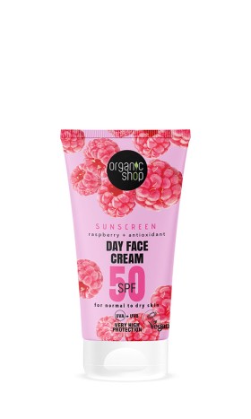 ORGANIC SHOP SUNSCREEN DAY FACE CREAM SPF50 RASBERRY ΚΑΝΟΝΙΚΟ&ΞΗΡΟ ΔΕΡΜΑ 50ml