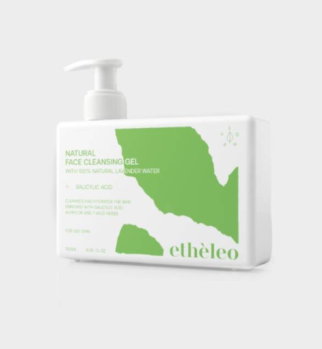 ETHELEO NATURAL FACE CLEANSING GEL SALYCIC ACID OILY SKIN 250ML