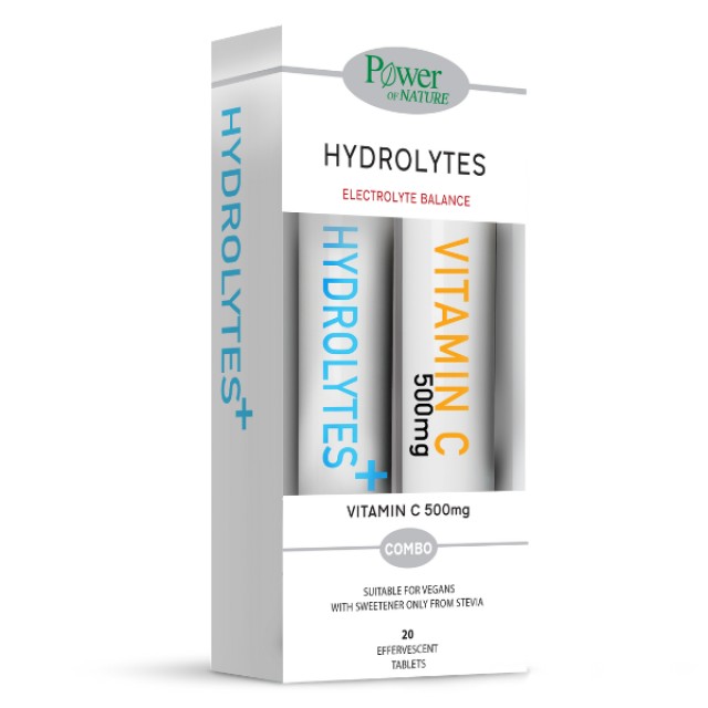 POWER HEALTH ΗΛΕΚΤΡΟΛΥΤΕΣ STEVIA 20S+VIT C500MG 20S
