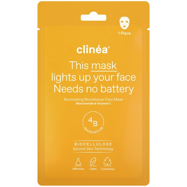 CLINEA ILLUMINATING FACE MASK BIOCELLULOSE 1 PIECE