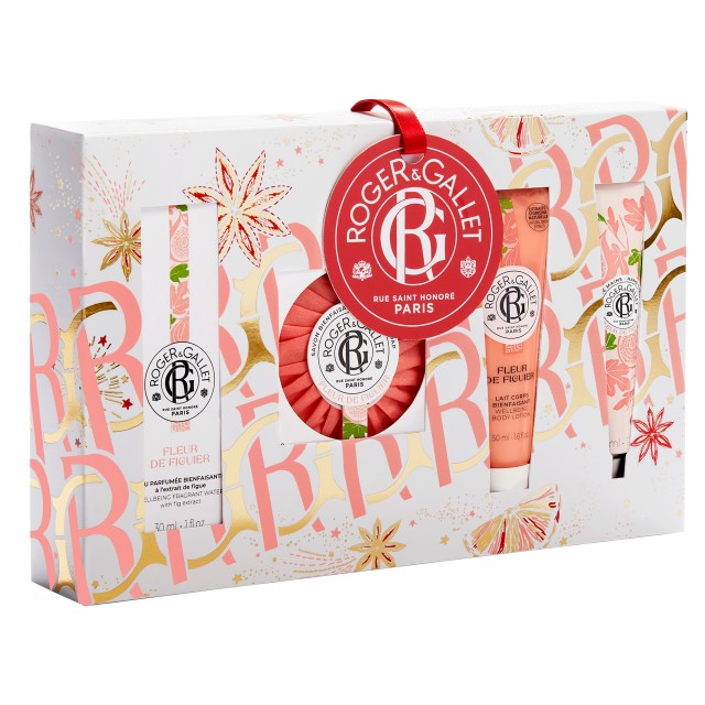 ROGER & GALLET PROMO XMAS FLEUR DE FIGUER EAU DE PARFUM 30ML & SOAP 100G & BODY LOTION 50ML & HAND C