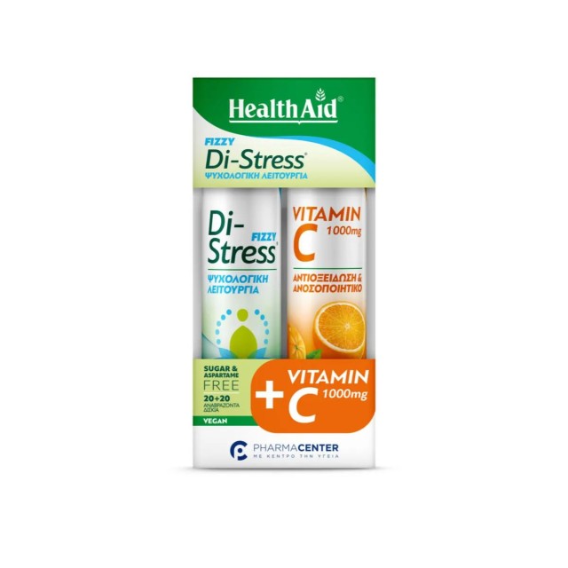 HEALTH AID DI-STRESS FIZZY EFF 20TABS & ΔΩΡΟ VIT. C1000MG 