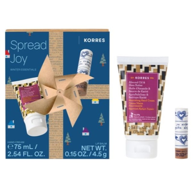 KORRES PROMO SPREAD JOY ΘΡΕΠΤΙΚΗ ΚΡΕΜΑ ΧΕΡΙΩΝ & LIP BALM ΒΟΥΤΥΡΟ ΚΑΚΑΟ