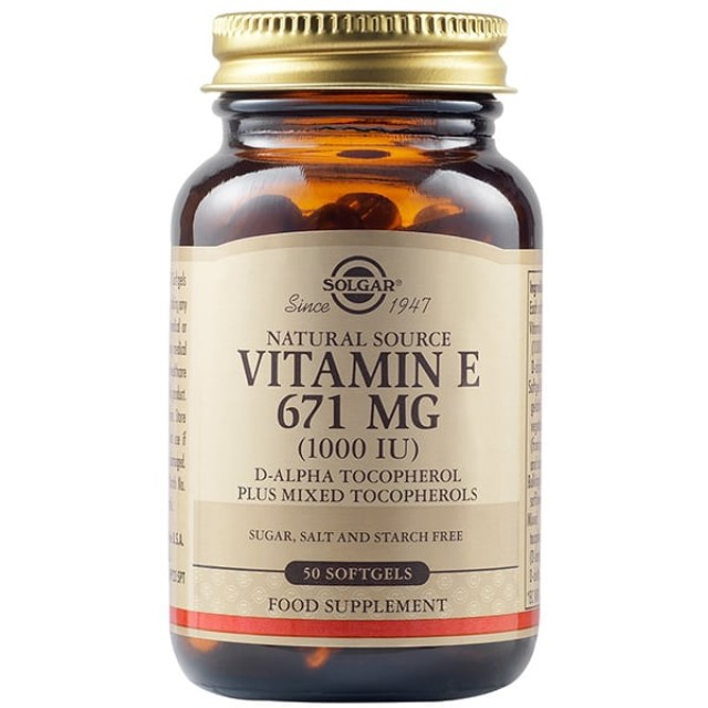 SOLGAR VIT E 671MG (1000IU) SOFTGELS 50