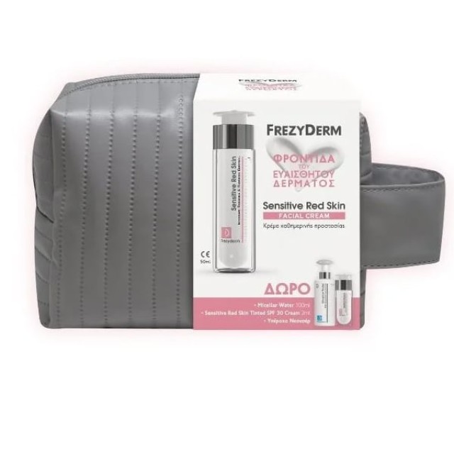 FREZYDERM ΝΕΣΕΣΕΡ SENSITIVE RED SKIN FACE CREAM 50mL + MICELLAR WATER 100mL + SENSITIVE RED SKIN TIN