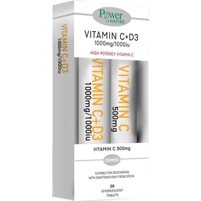 POWER HEALTH VIT C 1000MG & D3 1000IU 20EFF. TAB.+ VIT C 500MG 20EFF. TAB.