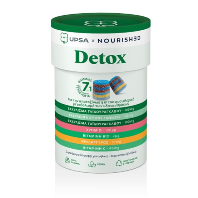 UPSA X NOURISHED DETOX  GUMMIES  (30 ΖΕΛΕΔΑΚΙΑ)