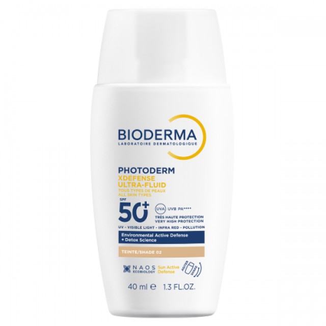 BIODERMA ΑΝΤΗΛΙΑΚΟ XDEFENSE ULTRAFLUID TEINTE SHADE 02 SPF50+ 40ml
