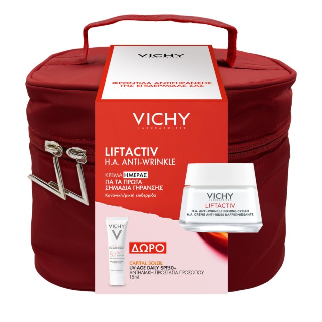 VICHY LIFTACTIV H.A. ANTI-WRINKLE ΚΡΕΜΑ ΗΜΕΡΑΣ ΓΙΑ ΚΑΝΟΝΙΚΗ/ΜΙΚΤΗ ΕΠΙΔΕΡΜΙΔΑ & ΔΩΡΟ UV-AGE DAILY SPF
