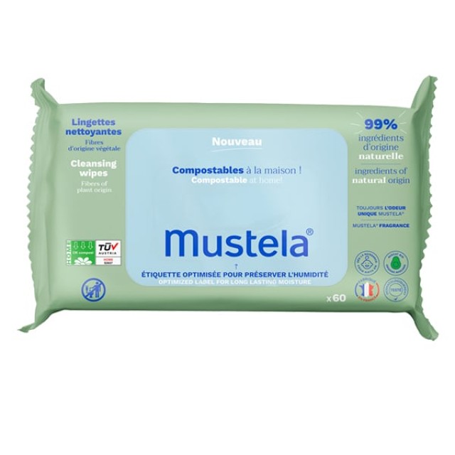 MUSTELA CLEANSING WIPES COMPOST 60S