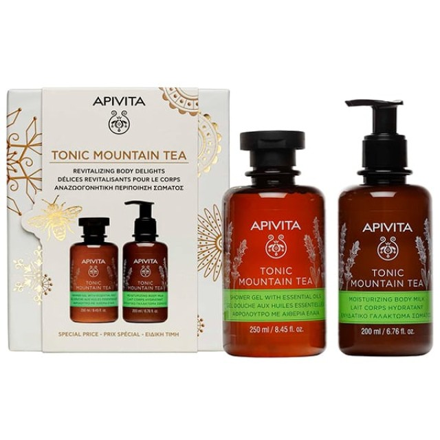 APIVITA PROMO TONIC MOUNTAIN TEA SHOWER GEL 250ml &TONIC MOUNTAIN TEA BODY MILK 200ml