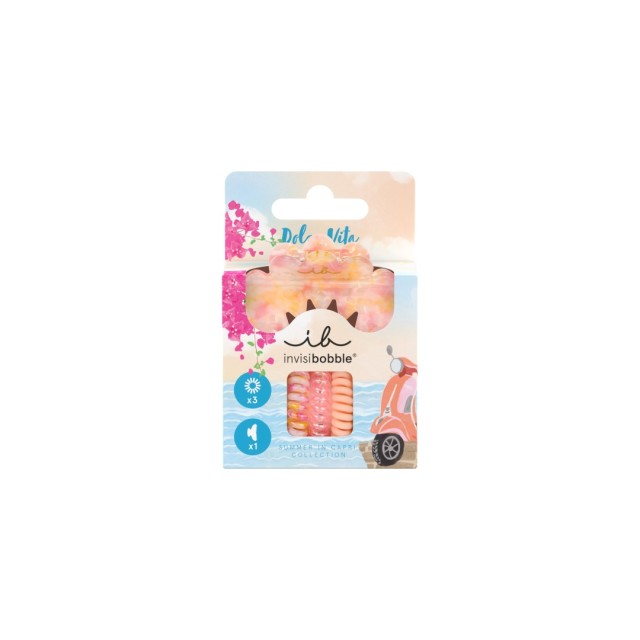 INVISIBOBBLE DOLCE VITA LIMITED SET THE ORIGINAL HAIR SPIRAL & THE STYLISH HAIR CLAW