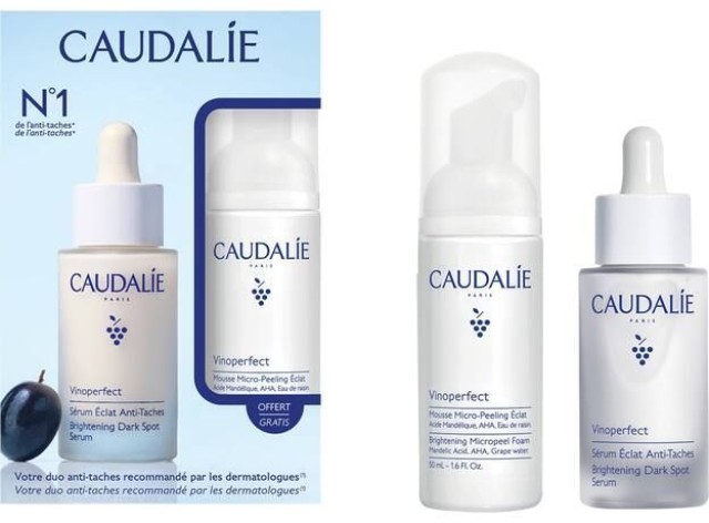 CAUDALIE VINOPERFECT SERUM 30ml & ΔΩΡΟ BRIGHTENING MICROPEEL FOAM 50ml