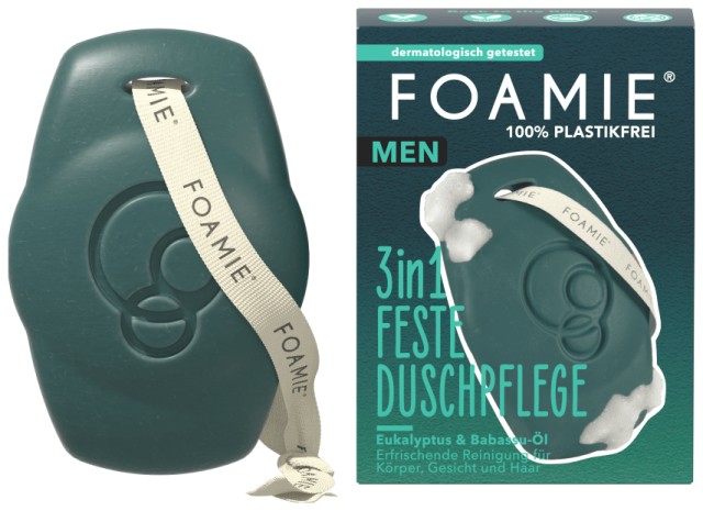 FOAMIE ALL IN ONE BAR FOR MEN BACK TO THE ROOTS ΕΥΚΑΛΥΠΤΟΣ & BABASSU OIL