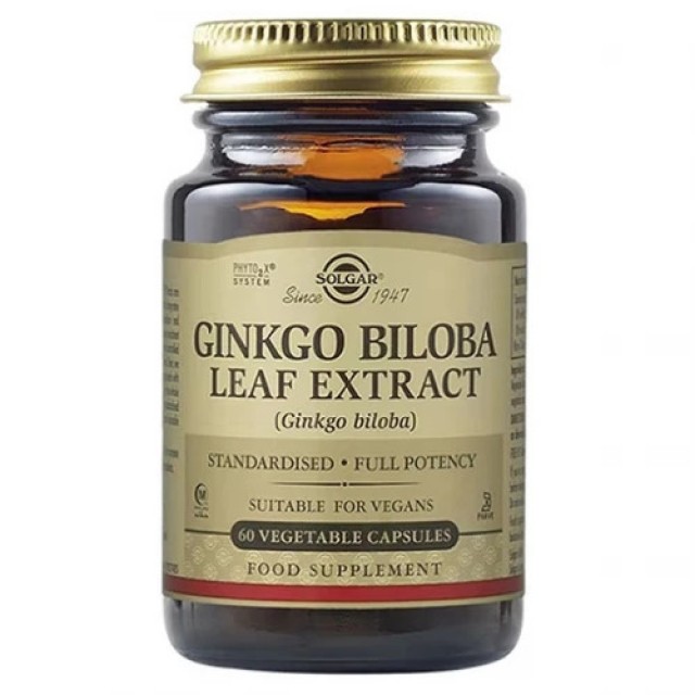 SOLGAR SFP GINKGO BILOBA LEAF EXTRACT VEGICAPS 60S