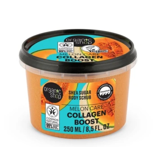 ORGANIC SHOP COLLAGEN BOOST SHEA SUGAR BODY SCRUB MELON CARE 250ML