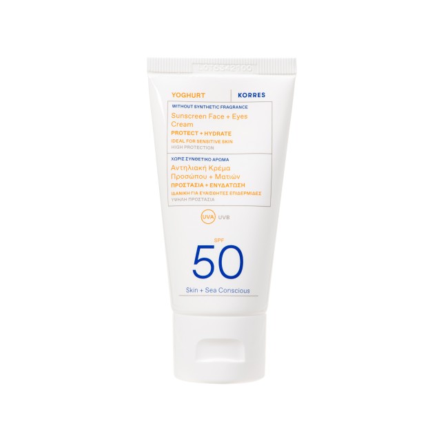 KORRES ΑΝΤΗΛΙΑΚΟ ΓΙΑΟΥΡΤΙ ΓΙΑ ΠΡΟΣΩΠΟ & ΜΑΤΙΑ SPF50 50ML