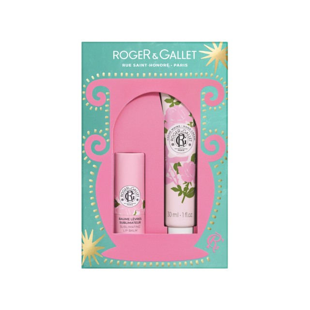 ROGER & GALLET SET ROSE LIP BALM & HAND CREME