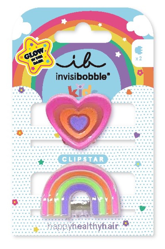 INVISIBOBBLE CLIPSTAR GLOW KIDS HAPPY HEART 2PC