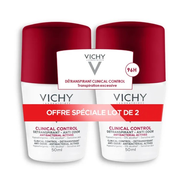 VICHY ΑΠΟΣΜΗΤΙΚΟ CLINICAL CONTROL 96H (2*50ML)