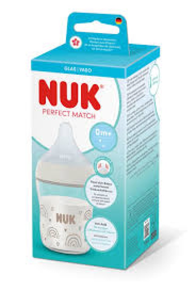 NUK ΜΠΙΜΠΕΡΟ PERFECT MATCH ΓΥΑΛΙΝΟ 230ml (ΣΙΛΙΚ.) TEMP.CONTR