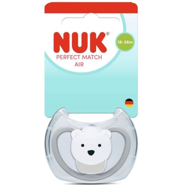 NUK ΠΙΠΙΛΑ ΣΙΛΙΚΟΝΗΣ PERFECT MATCH AIR POLAR BEAR ΜΕ ΘΗΚΗ 18-36Μ