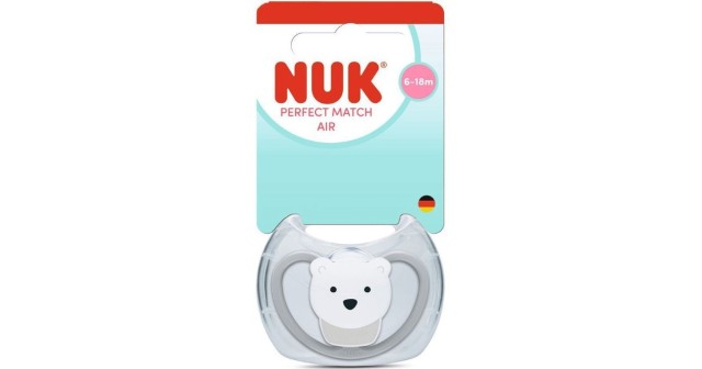 NUK ΠΙΠΙΛΑ ΣΙΛΙΚΟΝΗΣ PERFECT MATCH AIR POLAR BEAR ΜΕ ΘΗΚΗ 6-18Μ