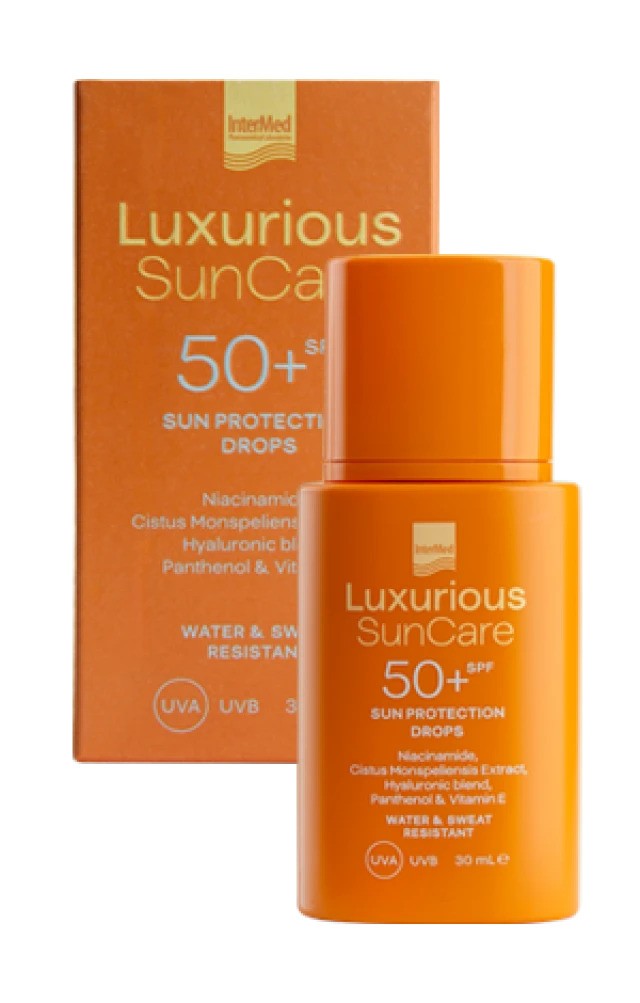 INTERMED ΑΝΤΗΛΙΑΚΟ LUXURIOUS SUN PROTECTION DROPS SPF50+ 30ml
