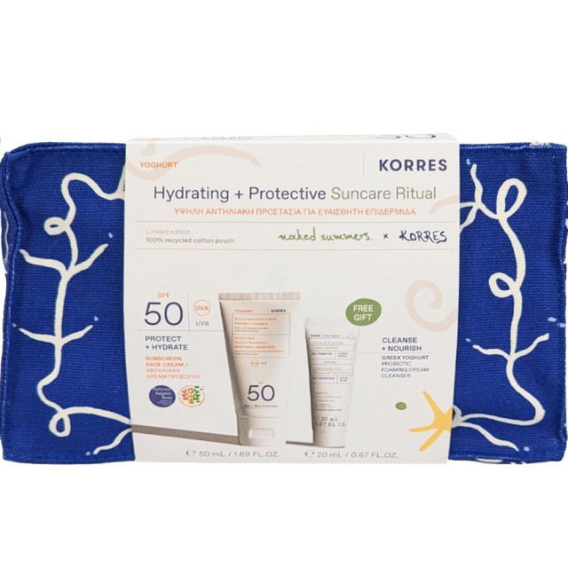 KORRES YOGHURT HYDRATING & PROTECTIVE SUNCARE FACE CREAM 50SPF 50ML+ ΔΩΡΟ PROBIOTIC FOAMING CLEANSER