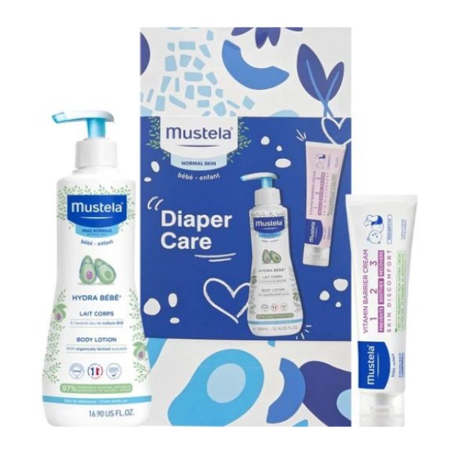 MUSTELA CHRISTMAS SET HYDRA BEBE BODY LOTION 300ML & ΔΩΡΟ VITAMIN BARRIER CREAM 100GR