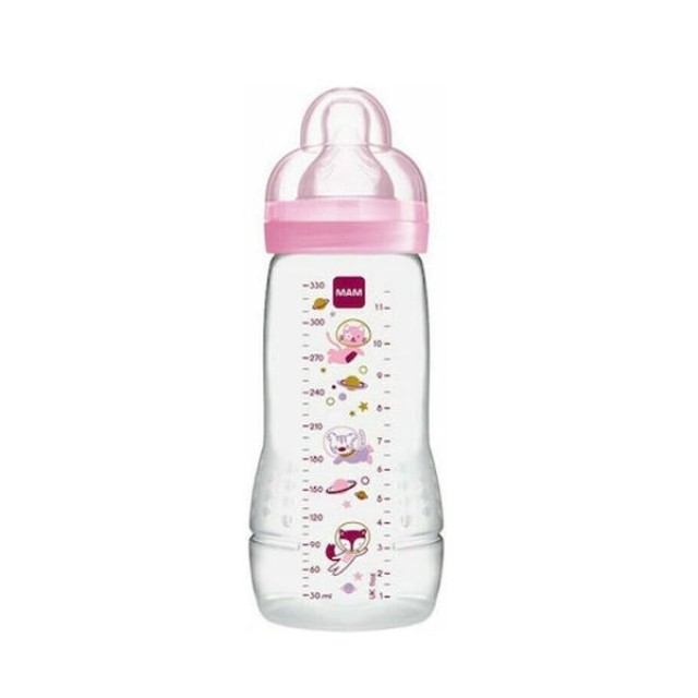 MAM ΜΠΙΜΠΕΡΟ ΠΛΑΣΤΙΚΟ EASY ACTIVE BABY BOTTLE GIRL 330ML 4M+