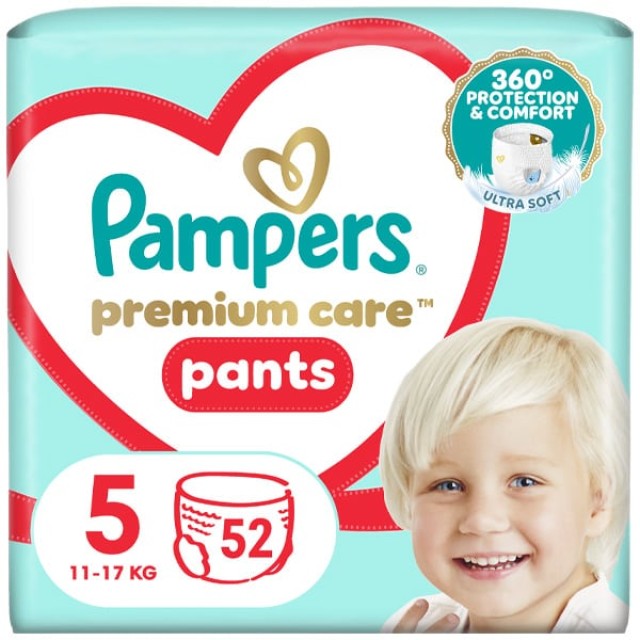 PAMPERS PREMIUM CARE PANTS ΜΕΓΕΘΟΣ 5 11-17 Kg 52 ΠΑΝΕΣ