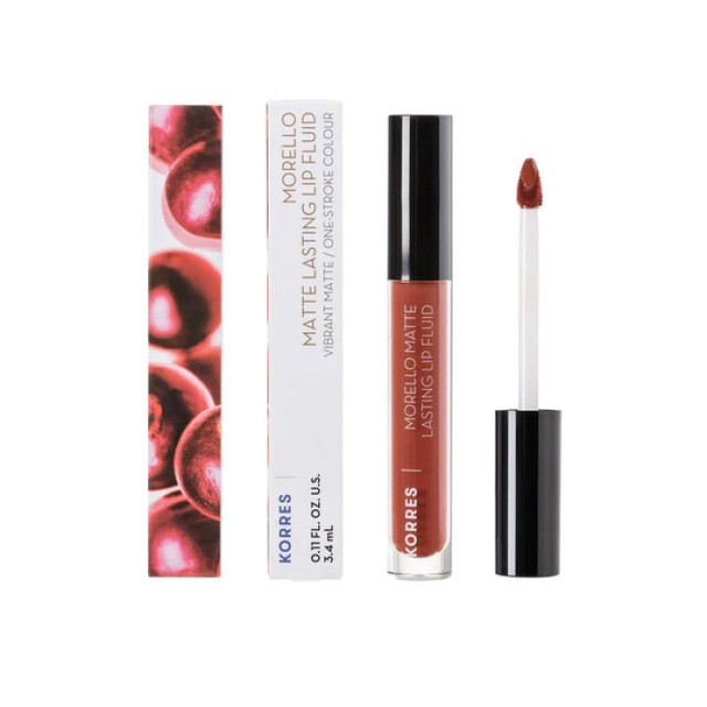 KORRES MORELLO MATTE LASTING LIP FLUID 58 RED CLAY 3.4ML