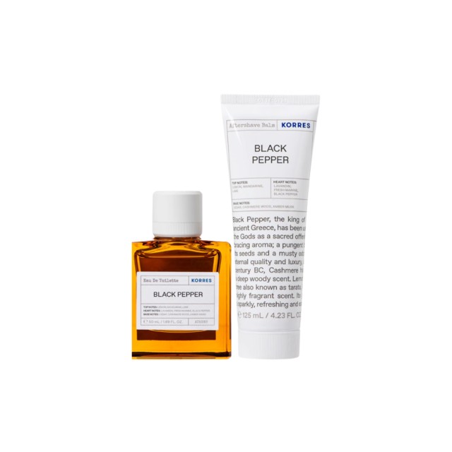 KORRES PROMO AN ANTHOLOGY OF GREEK SCENTS BLACK PEPPER EAU DE TOILLETE 50mL & BLACK PEPPER AFTERSHAV