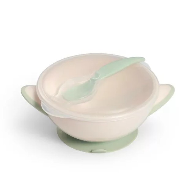 BABYONO BE ACTIVE SUCTION BOWK WITH A SPOON 6+ GREEN 