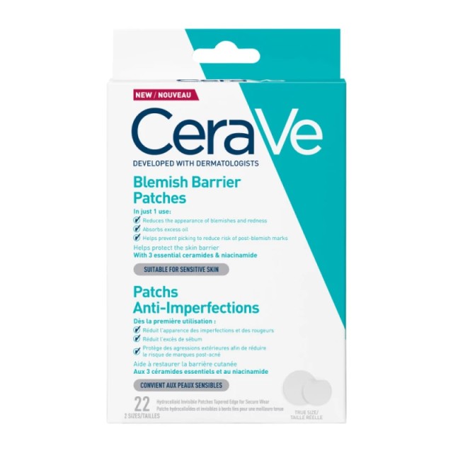 CERAVE BLEMISH BARRIER PATCHES x22PATCHES/2 SIZES