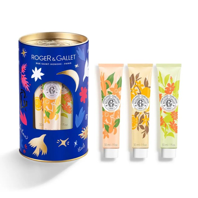 ROGER & GALLET PROMO XMAS 3 HAND CREAMS (BOIS DORANGE,NEROLI,FLEUR DOSMANTHUS)