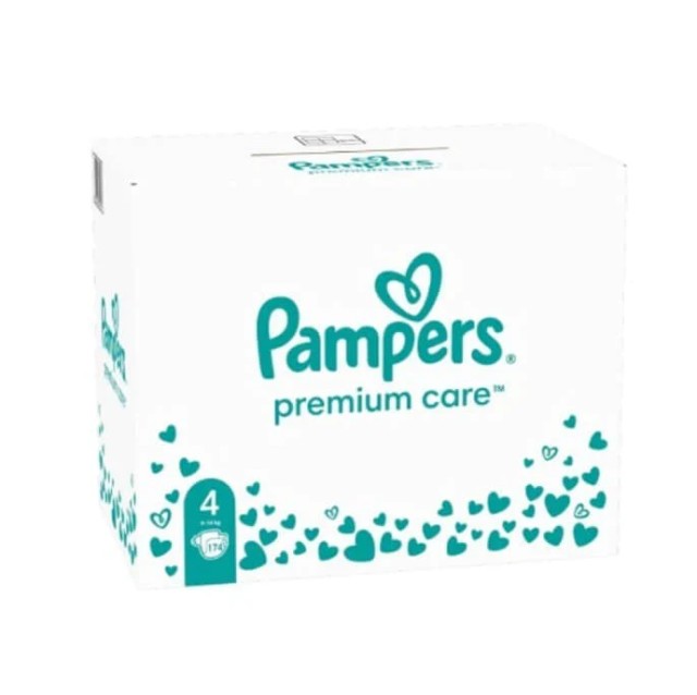 PAMPERS PREMIUM CARE ΜΕΓΕΘΟΣ 4 (9-14 Kg) MEGA PACK 174 τμχ